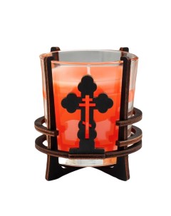 Свеча пасхальная в стакане ароматическая Православный крест 10х9 5 см 290 г цитрус Nobrand