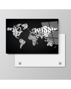Картина Карта мира 50х75 см на стекле 764021894 Nobrand
