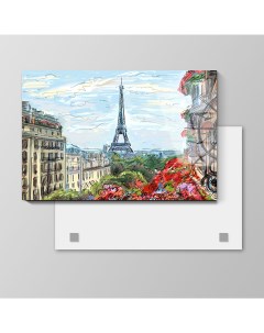 Картина Рисунок Парижа 60х40 см на стекле 731645414 Nobrand