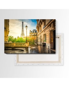 Картина Prostokartina на холсте Утро в Париже 90х135 см 617060563 Nobrand
