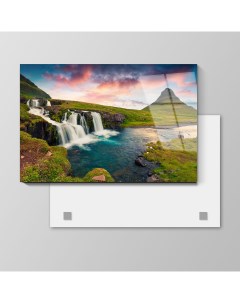 Картина Ислания вулкан 50х75 см на стекле 242061891 Nobrand