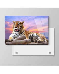 Картина Тигр 90х135 см на стекле 10591086 Nobrand