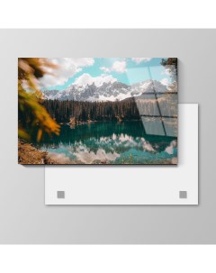 Картина Горное озеро 60х40 см на стекле 968536756 Nobrand