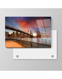 Картина Бруклинский мост 70х105 см на стекле 681886743 Nobrand