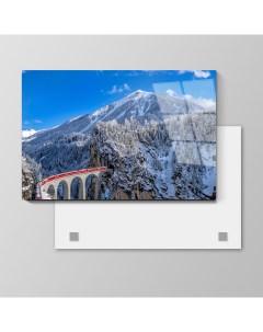Картина Поезд в Швейцарии 70х105 см на стекле 726482520 Nobrand