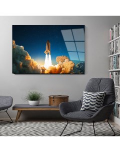 Картина Ракета на взлете 50х75 см на стекле 184747329 Nobrand