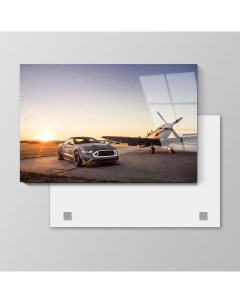 Картина Мустанг и Самолет 70х105 см на стекле 749972962 Nobrand