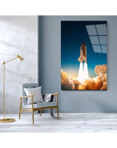 Картина Пуск ракеты 135х90 см на стекле 752595438 Nobrand