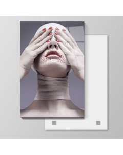 Картина Женщина с закрытыми глазами 60х40 см на стекле 37848247 Nobrand