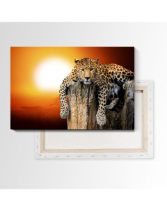 Картина Prostokartina на холсте Леопард на отдыхе 90х135 см 1012547 Nobrand