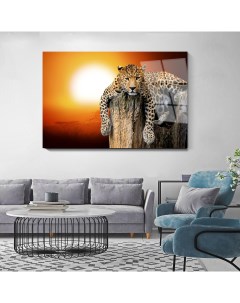 Картина Леопард на отдыхе 70х105 см на стекле 109205585 Nobrand