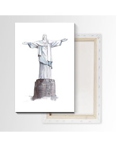 Картина Акварель Иисус в Рио 135х90 см на холсте 141537867 Nobrand