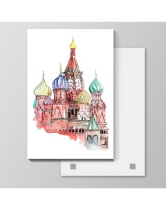 Картина Акварель Кремль 135х90 см на стекле 95530256 Nobrand