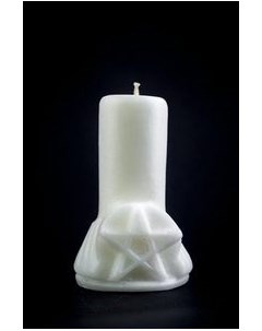 Белая свеча Пентаграмма Magic-kniga