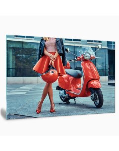 Картина Красный скутер AG 50 18 50х70 см на стекле Postermarket