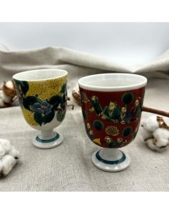 Бокалы из японской керамики Монахи 2шт Kutani