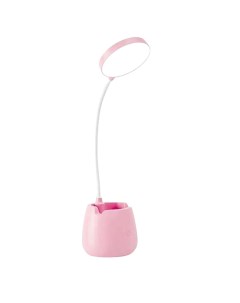 Лампа настольная сенсорная гибкая с подставкой для телефона с органайзером розовая Nobrand