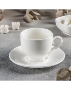 Чайная пара фарфоровая 2047340 6p чашка 170мл блюдце белый Wilmax england