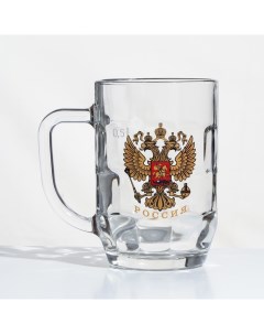 Пивная кружка Герб России без упаковки 500 мл Gidglass