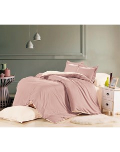 Комплект постельного белья двуспальный розово бежевый Вальтери