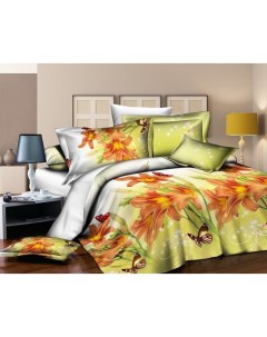 Комплект постельного белья сатин печатный семейный разноцветный Вальтери