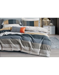 Комплект постельного белья двуспальный серый в полоску Вальтери
