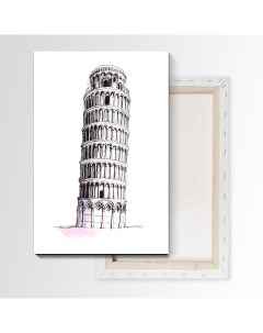 Картина Акварель Пизанская Башня 105х70 см на холсте 511635839 Nobrand