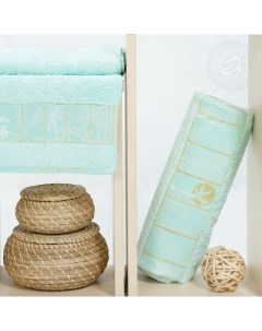 Набор полотенец 50х90 и 70х140 бамбук Голубой Арт-дизайн