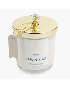Свеча ароматическая 9 см в подсвечнике с крышкой стекло Japan Yuzi Adeline Kuchenland
