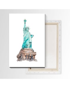 Картина Акварель Статуя Свободы 105х70 см на холсте 860657408 Nobrand
