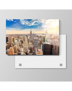 Картина Панорама НьюхЙорка 50х75 см на стекле 334205422 Nobrand