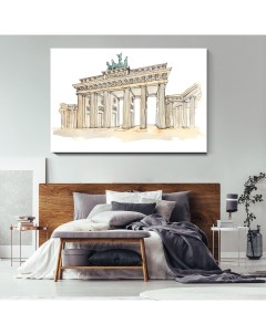 Картина Бранденбургские ворота акварель 50х75 см на стекле 832730652 Nobrand