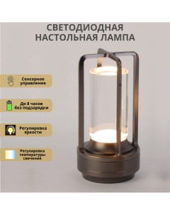 Беспроводная настольная лампа с аккумулятором 2700 4200К графит Fedotov