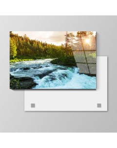 Картина Бурная река 60х40 см на стекле 385365758 Nobrand