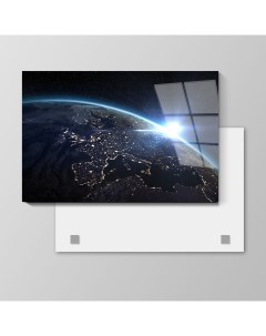 Картина Планета ночью 70х105 см на стекле 876064522 Nobrand