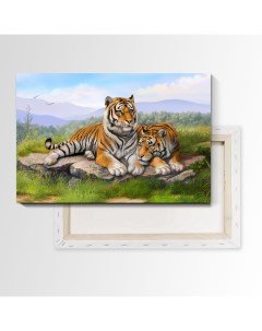 Картина Семья тигров 60х40 см на холсте 135540861 Nobrand