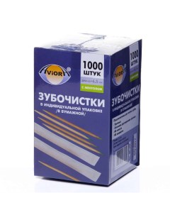Зубочистки бамбуковые с ментолом в индивидуальной бумажной упаковке 1000 шт в Aviora
