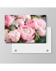 Картина Нежные розовые пионы 50х75 см на стекле 902427906 Nobrand