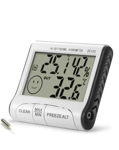 Домашняя погодная метеостанция Термометр с выносным проводным датчиком на бата Simpleshop
