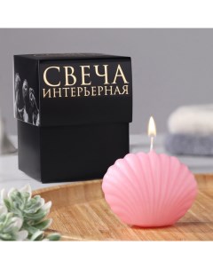 Свеча фигурная в подарочной коробке Ракушка 3 2х4 5 см розовая Богатство аромата