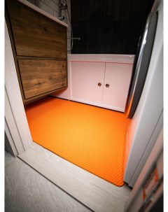 Коврик для ванной ЭВА 132х80 см оранжевый ромб Cellmat