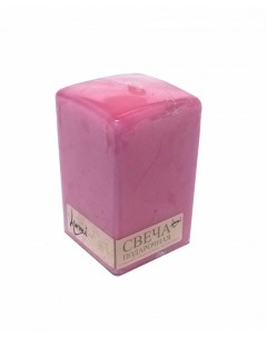 Свеча призма розовая 6х6х10 см Lumi