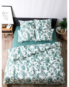 Комплект постельного белья Зеленые джунгли 71059 1 71060 1 двуспальный поплин Ночь нежна