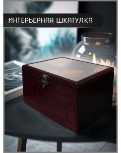 Шкатулка интерьерная 22x17x12 см Перья птицы 35 Бруталити