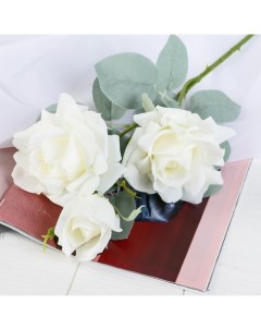 Цветы искусственные Роза Терция 12х60 см белый Nobrand
