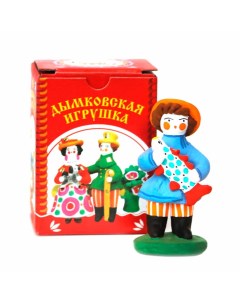 Фигурка Мужик с рыбой Дымковская игрушка