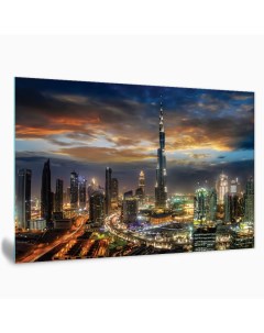 Картина Дубай ночью AG 50 15 50х70 см на стекле Postermarket