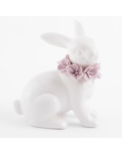 Статуэтка 15 см фарфор Porcelain молочный Кролик в цветах Pure Easter Kuchenland