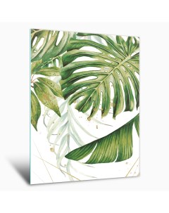 Картина на стекле Тропические листья AG 50 34 50х70 см Postermarket