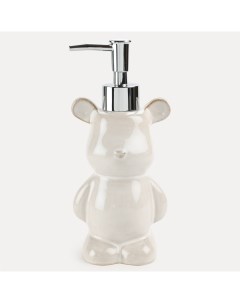 Диспенсер для жидкого мыла 280 мл керамика пластик серый Мишка Bear Meni Kuchenland